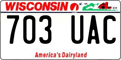 WI license plate 703UAC