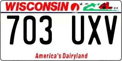 WI license plate 703UXV