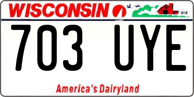 WI license plate 703UYE