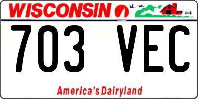 WI license plate 703VEC