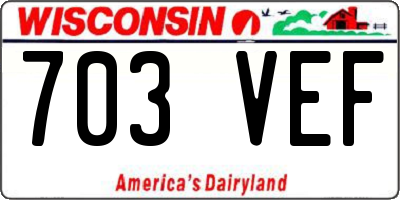 WI license plate 703VEF