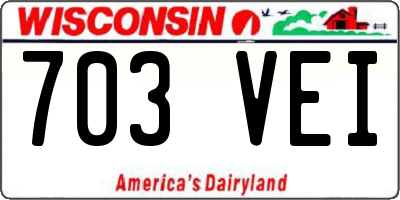 WI license plate 703VEI