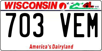 WI license plate 703VEM