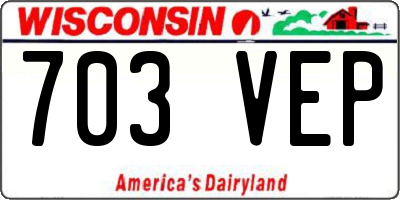 WI license plate 703VEP
