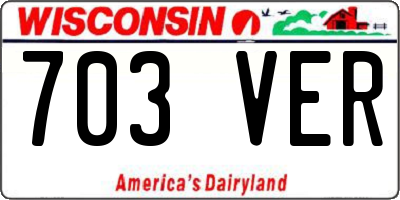 WI license plate 703VER