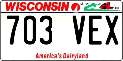 WI license plate 703VEX
