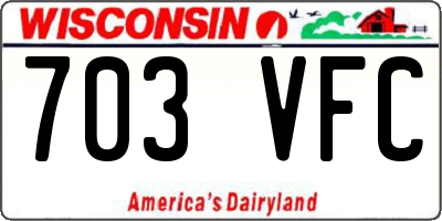 WI license plate 703VFC