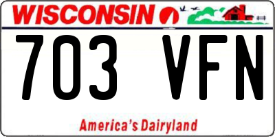 WI license plate 703VFN