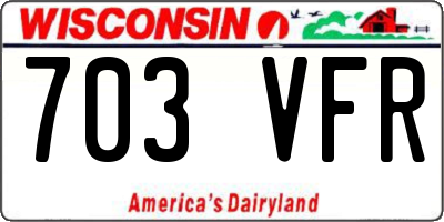 WI license plate 703VFR