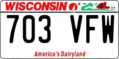 WI license plate 703VFW