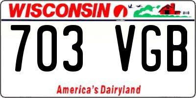 WI license plate 703VGB