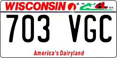 WI license plate 703VGC