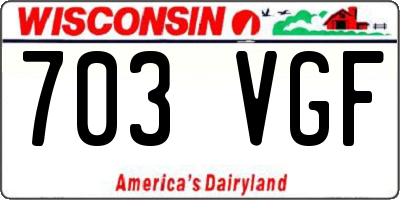 WI license plate 703VGF