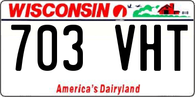 WI license plate 703VHT