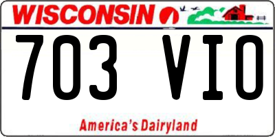 WI license plate 703VIO