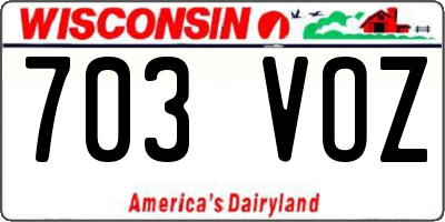 WI license plate 703VOZ