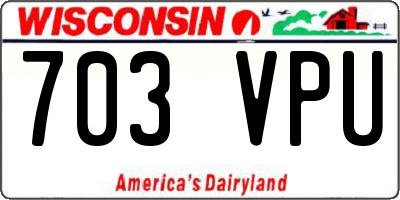WI license plate 703VPU