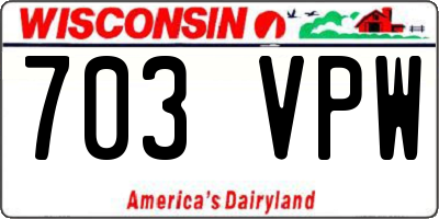 WI license plate 703VPW