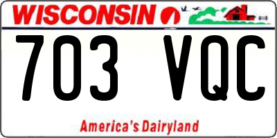 WI license plate 703VQC