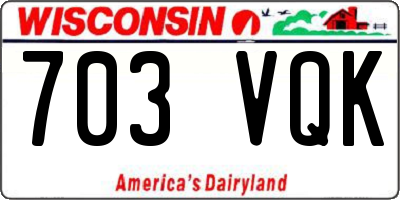 WI license plate 703VQK