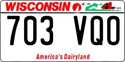 WI license plate 703VQO