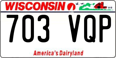 WI license plate 703VQP