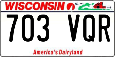 WI license plate 703VQR