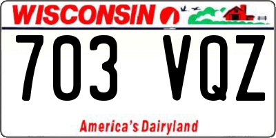 WI license plate 703VQZ