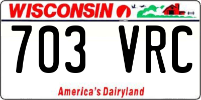 WI license plate 703VRC