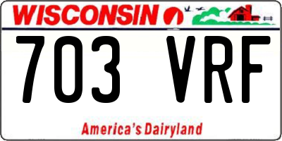 WI license plate 703VRF