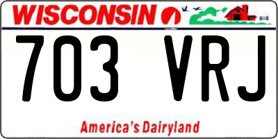 WI license plate 703VRJ