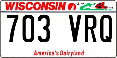 WI license plate 703VRQ