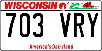 WI license plate 703VRY