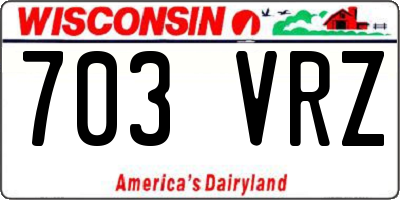 WI license plate 703VRZ