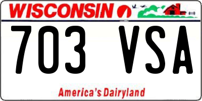 WI license plate 703VSA
