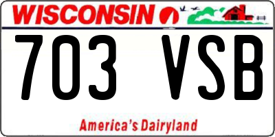 WI license plate 703VSB