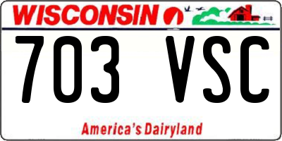 WI license plate 703VSC