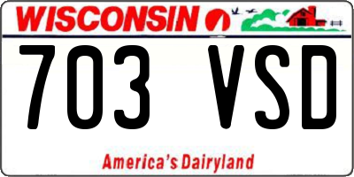 WI license plate 703VSD