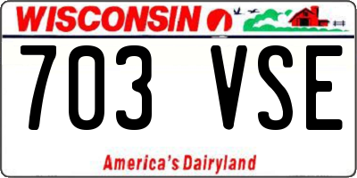 WI license plate 703VSE