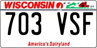 WI license plate 703VSF