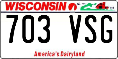 WI license plate 703VSG