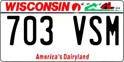 WI license plate 703VSM