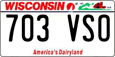 WI license plate 703VSO