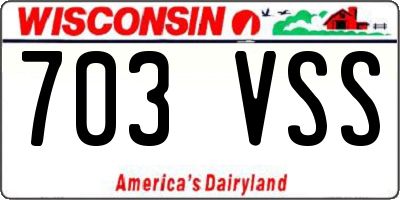 WI license plate 703VSS