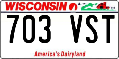 WI license plate 703VST