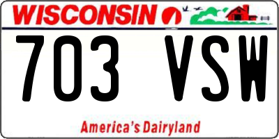 WI license plate 703VSW