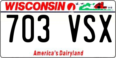 WI license plate 703VSX
