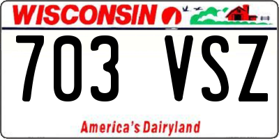 WI license plate 703VSZ