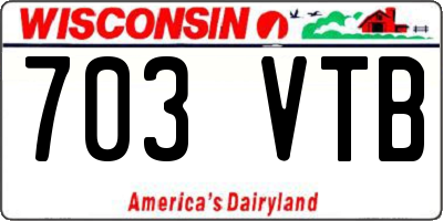 WI license plate 703VTB