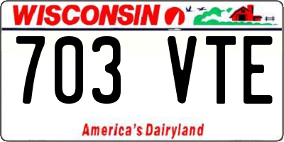 WI license plate 703VTE